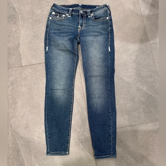 True Religion Skinny low rise flap pockets Jeans size 27 - Picture 3 of 12